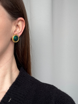 Клипсы с зеленой эмалью Burberrys