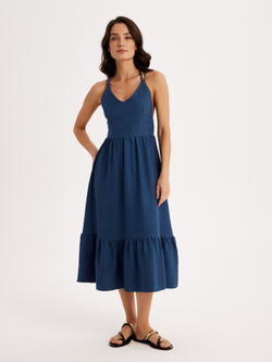 Сарафан льняной с завязками