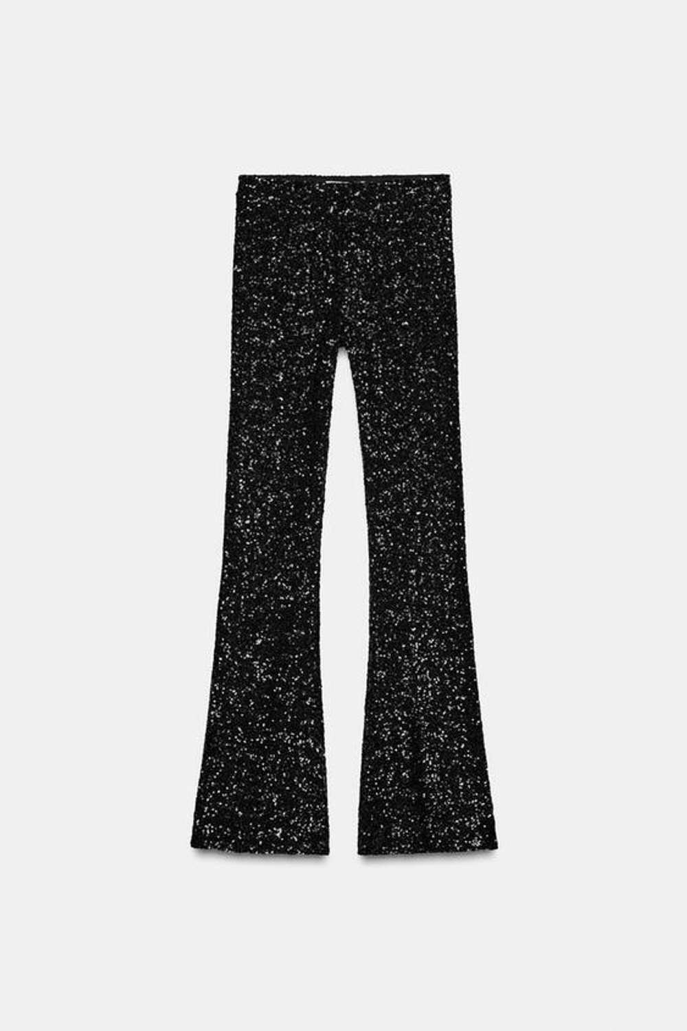 ZARA ЛЕГИНСЫ FLARE С ПАЙЕТКАМИ, ЧЕРНЫЙ