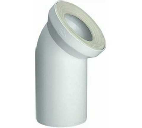 Отвод с уплотнением для внутренней канализации Sinikon Стандарт 110 х 45° (для унитаза, белый)