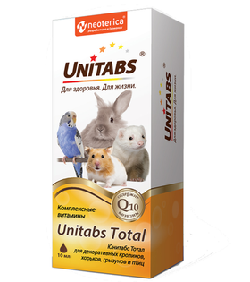 Юнитабс Total для кроликов, хорьков, грызунов и птиц, раствор для приема внутрь, 10мл.