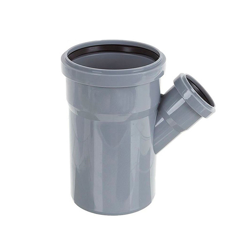 Тройник внутренняя канализация, серый, 45 градусов, 110х50мм