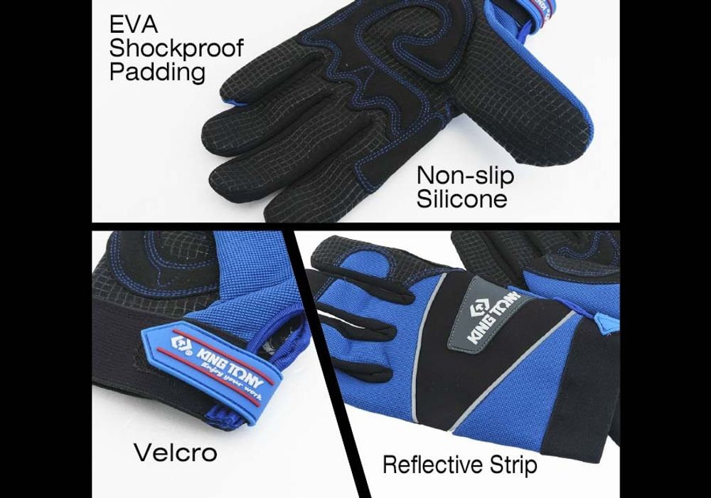 KING TONY (9TH43-XL) Перчатки антивибрационные с силиконом, размер XL