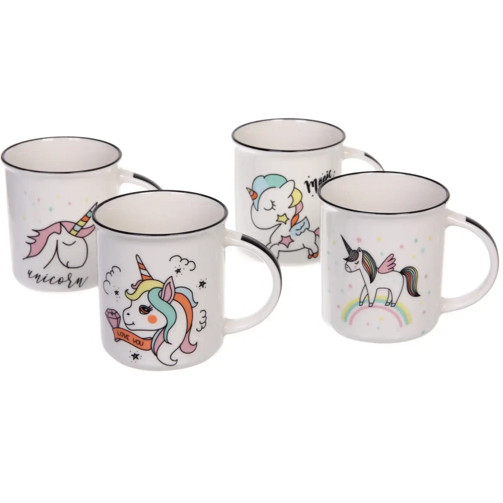 Кружка керамическая 310мл «Единорожки», микс 4рисунка