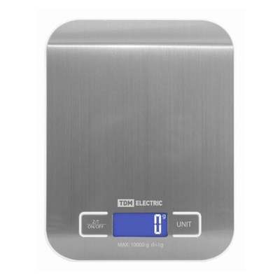 Весы кухонные электронные, TDM, Юнит, точн 1 г, до 10 кг, серебр, SQ4005-0001