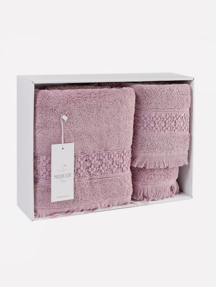 Набор полотенец  SUZANNE - СЮЗАННА фиолетовый 3предмета Maison Dor (Турция)