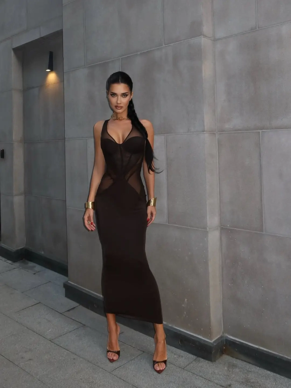 Платье-корсет Greta, Коричневый