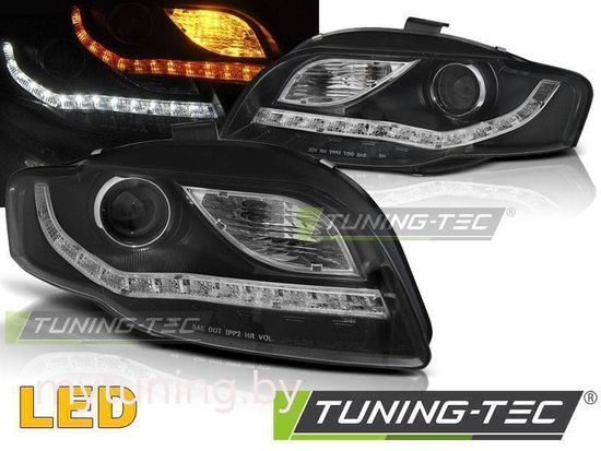 Передние фары DAYLIGHT LED IND. BLACK для Audi A4 B7