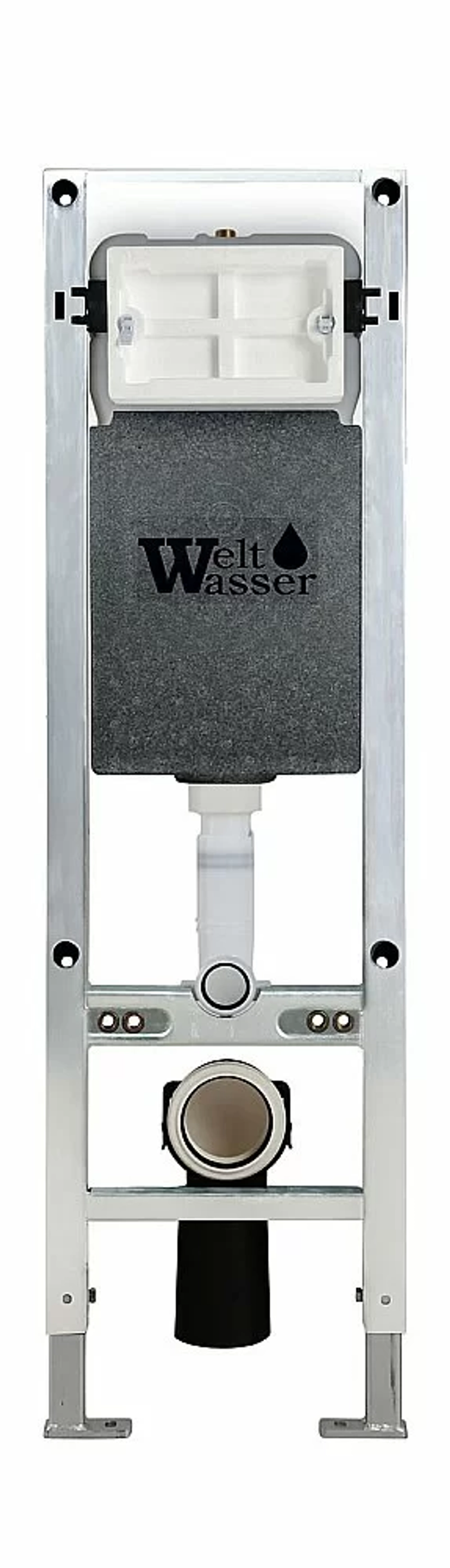 Унитаз подвесной WeltWasser AMBERG 350 ST + MERZBACH 043 GL-WT + AMBERG RD-WT белый глянцевый, безободковый, с крышкой микролифт, слив-торнадо, с инсталляцией и белой кнопкой