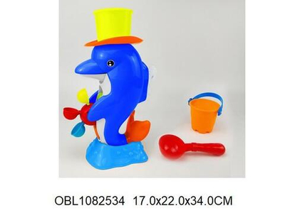 Набор для игры в песок с мельницей, ведерко, совок, сетка 302