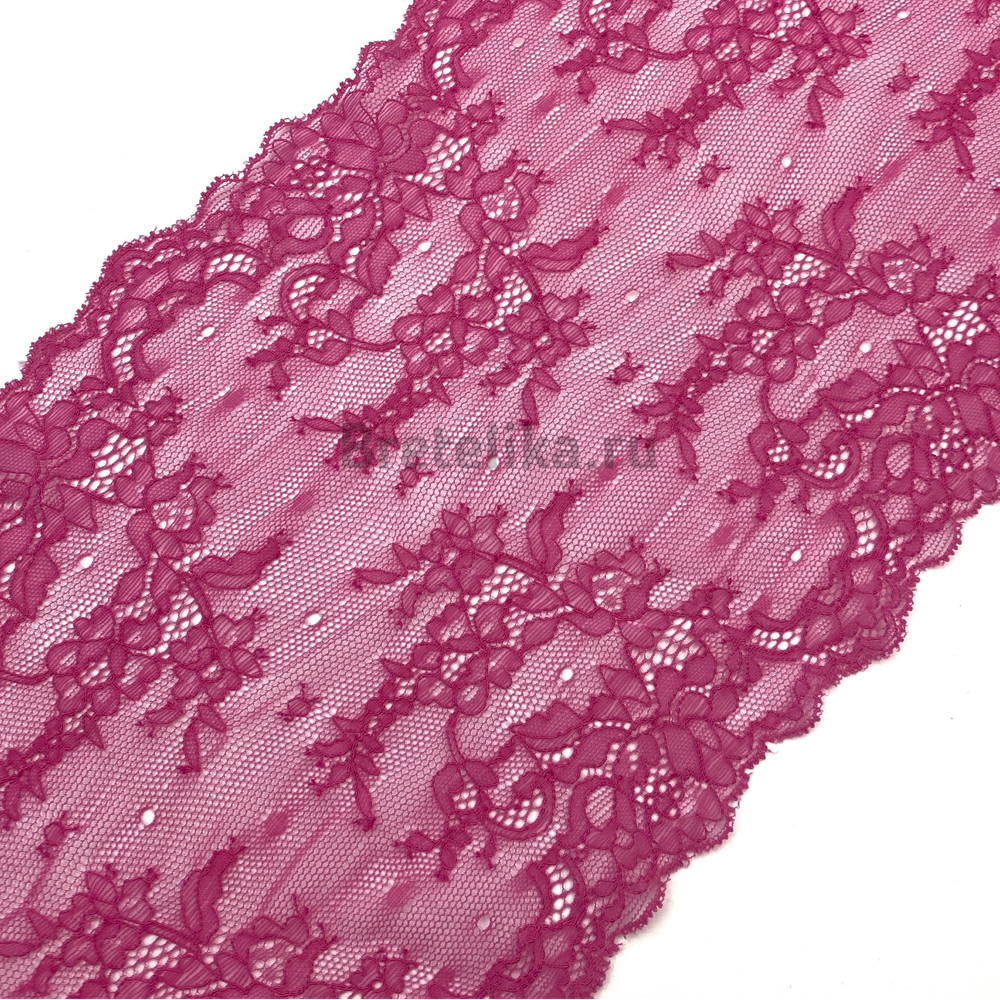Кружево эластичное ярко-розовое 20 см