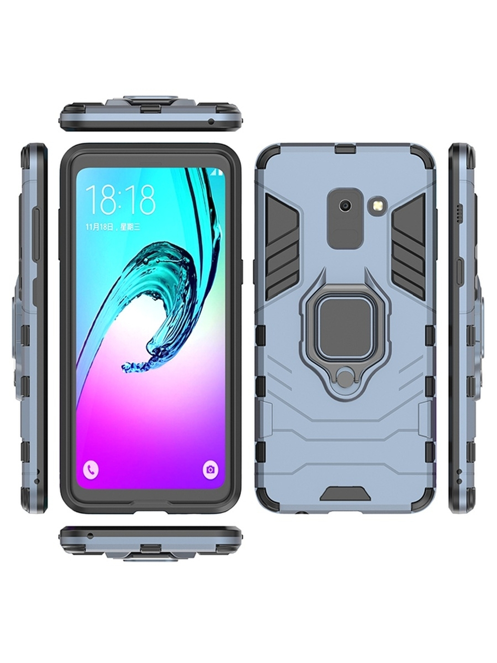 Противоударный чехол с кольцом Panther Case для Samsung Galaxy A8 (2018)