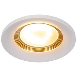 Встраиваемый светильник алюминиевый ЭРА KL107 WH/GD MR16 GU5.3 белый золото | Алюминиевые встраиваемые светильники