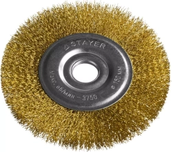 Щетка дисковая PROFESSIONAL (150х22 мм; витая стальная проволока 0.3 мм) для УШМ STAYER 35122-150