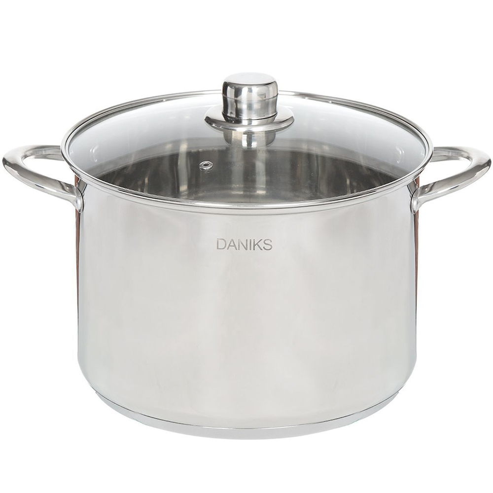 Кастрюля нерж, 9 л, с крыш, Daniks, ОБТ, SD-6HP-9, индукц
