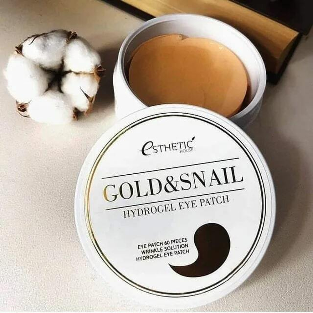 Гидрогелевые патчи для глаз с золотом и муцином улитки Esthetic House Gold Snail Hydrogel Eye Patch