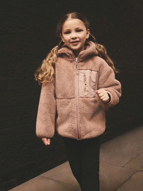 Куртка флисовая на молнии для девочки Next B73-565, Коричневый