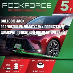 Домкрат подкатной пневматический 5т(6-12bar, h min 144мм, h max 440мм, 3 подушки, ?320мм) RockForce##Rock FORCE RF-YHQD-3WT-320A