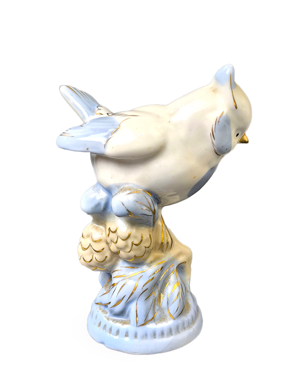 Фарфоровая статуэтка "Хохлатая синица" СССР, ФФЗ Гжель