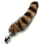 Серебряная пробочка с хвостом (Цвет: серебряный с коричневым и бежевым)