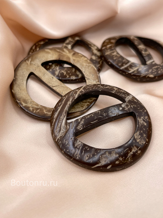 Пряжка кокосовая круглая