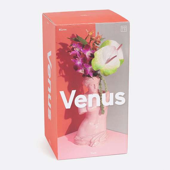 Ваза для цветов venus, 31 см, розовая