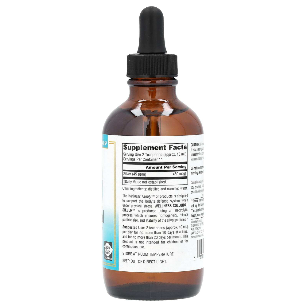 Source Naturals, Wellness, коллоидное серебро, 118,28 мл (4 жидк. унции)