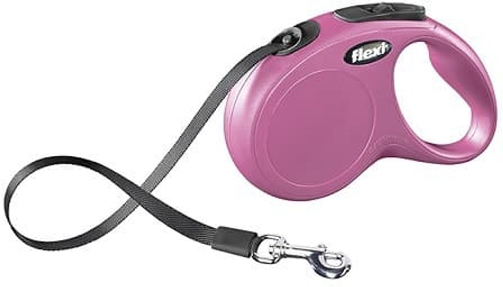 Flexi рулетка New Classic M/L (до 50 кг) 5 м лента розовая