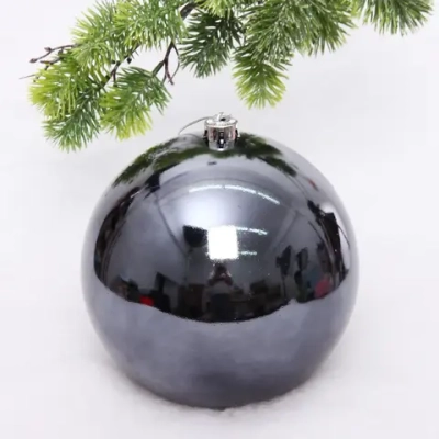 Новогодний шар 20 см «Глянец», графит