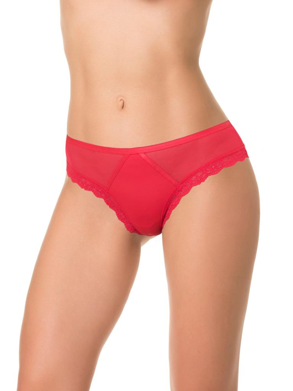 Трусы-бразилианы с имитацией шнуровки (Размер: XL) (Цвет: бежевый с черным)