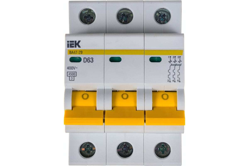 Автоматический выключатель ВА47-29 3Р 63А 4,5кА D IEK