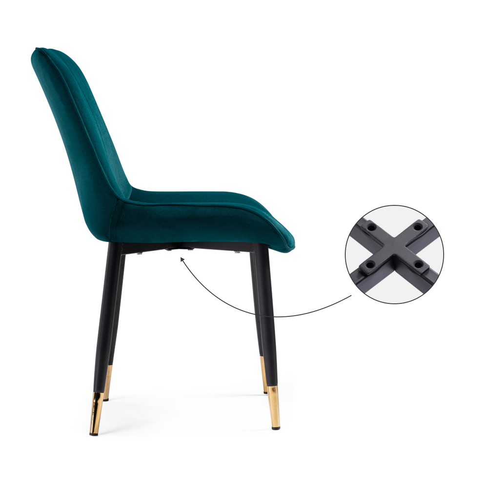 Стул на металлокаркасе Woodville Seda-1 green, gold, black