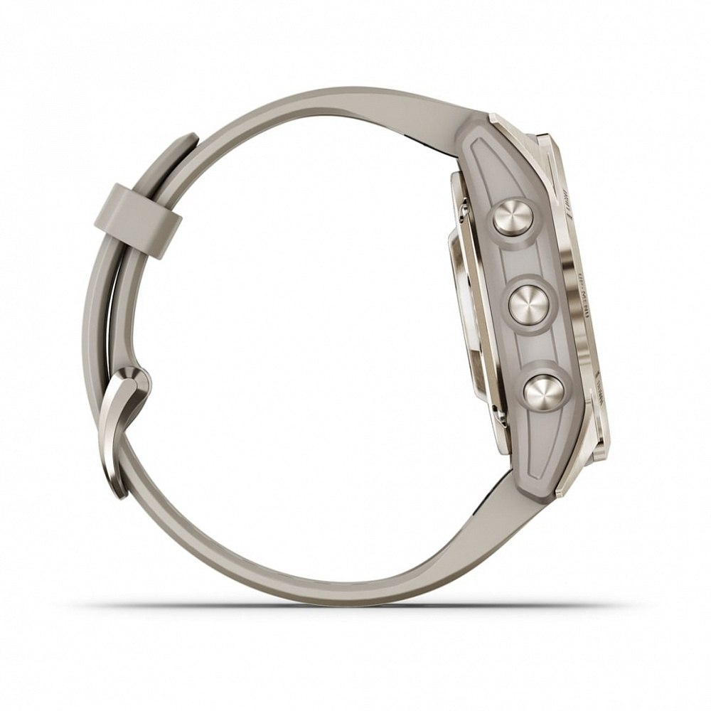 Смарт-часы Garmin EPIX Pro (Gen 2) Sapphire Edition 42 мм, золотистый корпус со светло-песочным ремешком, 010-02802-11