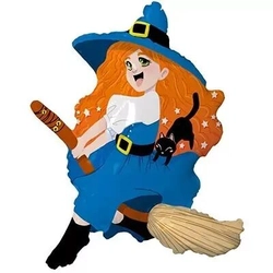 Шар фигура Ведьма на метле 70 см