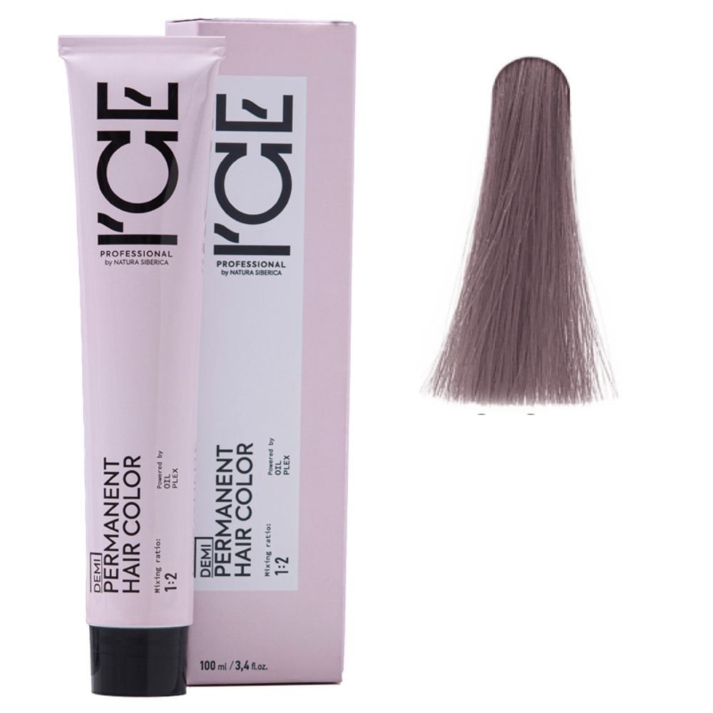 8.25 крем-краска ICE Demi-Permanent светлый блонд фиолетово-махагоновый - 100 мл.
