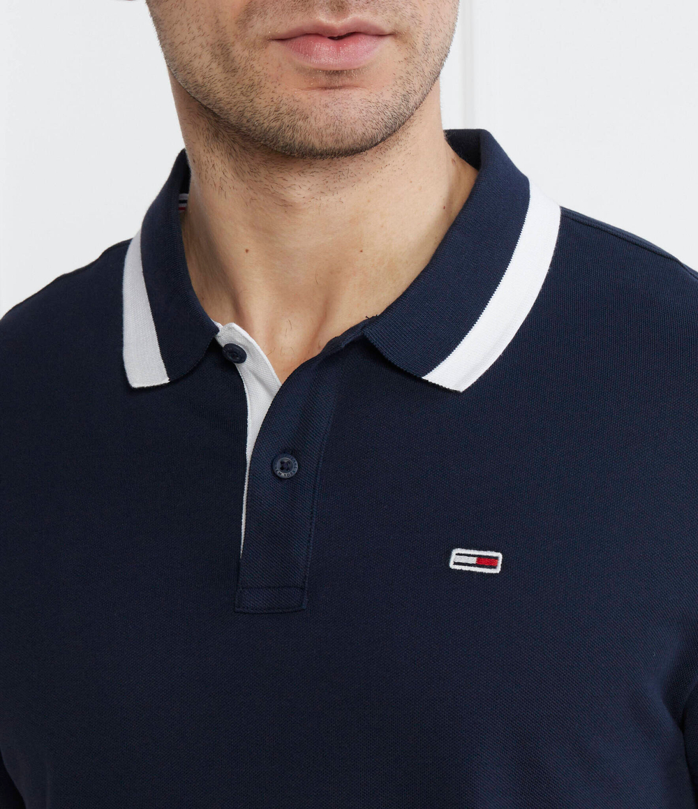 Поло TJM REG SOLID TIPPED Tommy Jeans - темно-синий(DM0DM18313)