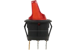 Клавишный выключатель REXANT круглый 12V 16А (3с) ON-OFF красный с подсветкой (RWB-224, SС-214) 36-2590