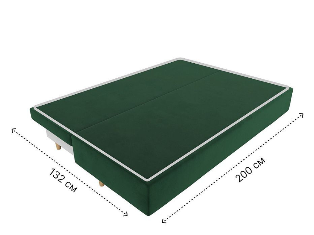 Диван прямой Лига-033 ВЕЛЮР Зеленый