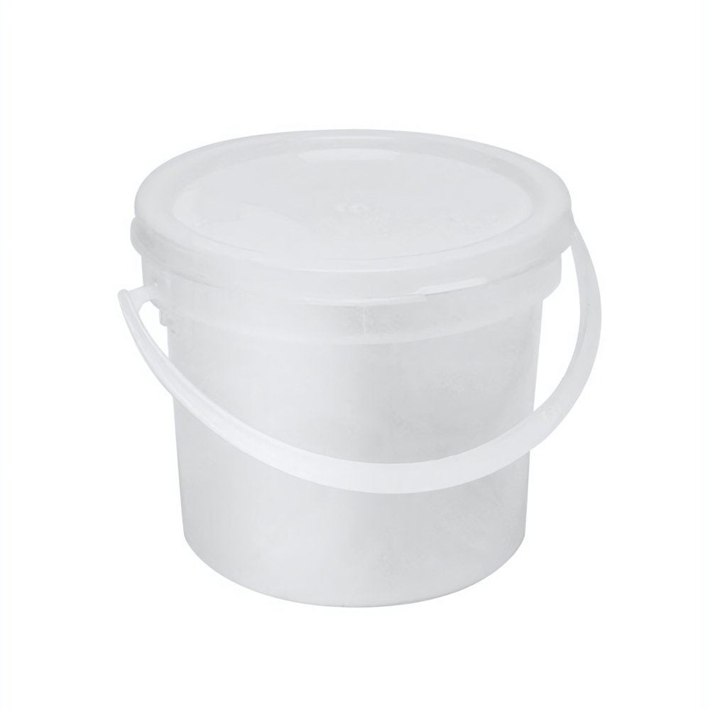 Ведро с герметичной крышкой и ручкой 0,8 л (полупрозрачное, матовое)