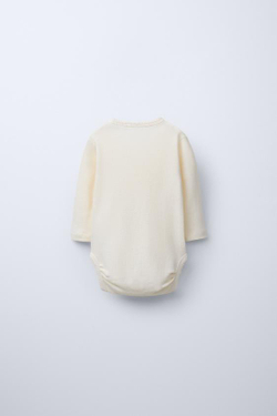 ZARA НАБОР ИЗ ДВУХ БОДИ ИЗ СМЕСОВОЙ МЕРИНОСОВОЙ ШЕРСТИ С ВЫРЕЗОМ КИМОНО, СВЕТЛО-ЗЕЛЕНЫЙ