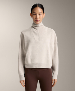 Oysho Вязаный джемпер с высоким воротником, каменный