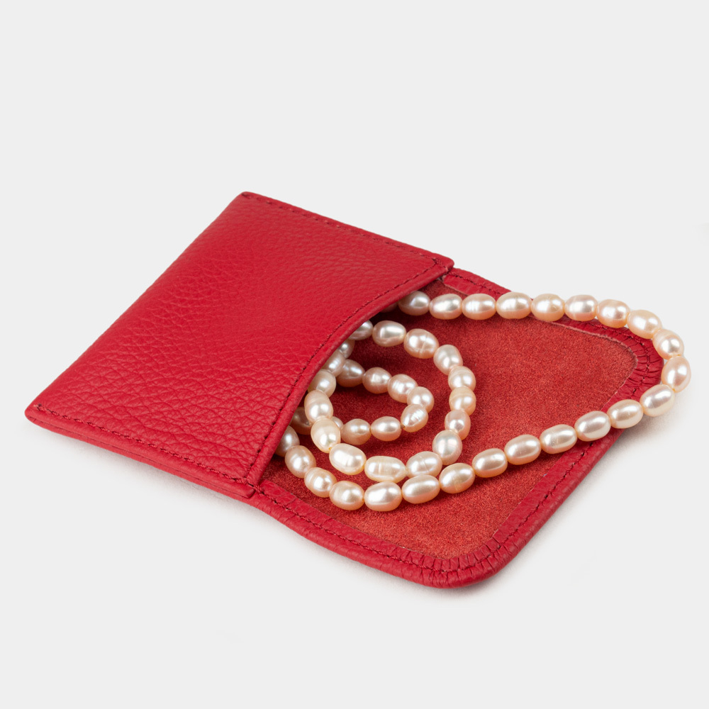 Кофр для украшений Small из кожи теленка, красного цвета