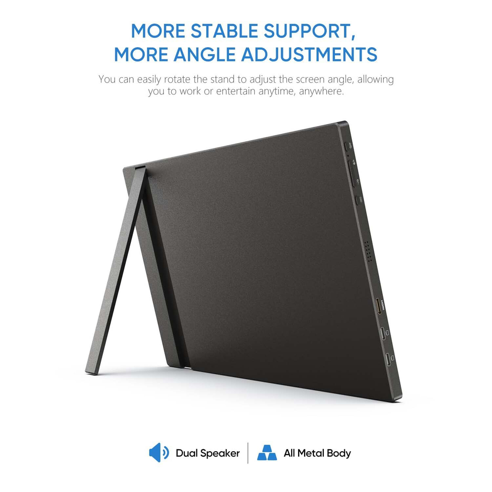 14" Портативный монитор с встроенной ножкой A1S FHD IPS 1920x1080, 60 Гц