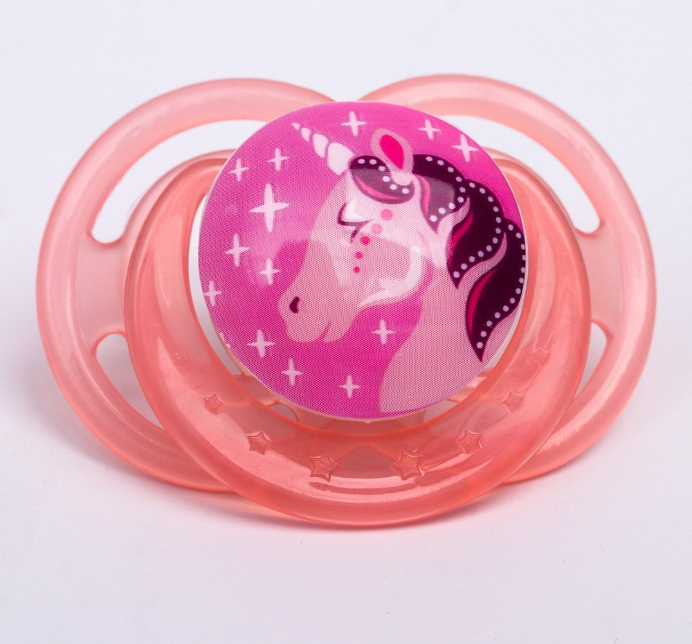 4770912 Пустышка ортодонтическая, от 3 мес., "Лошадка", цвет розовый