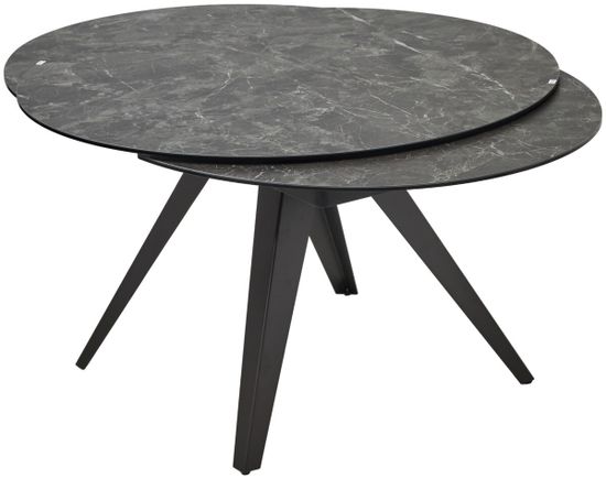Стол AKSEL 130 цвет Mona Lisa Cерый мрамор, керамика, / Темно-серый каркас