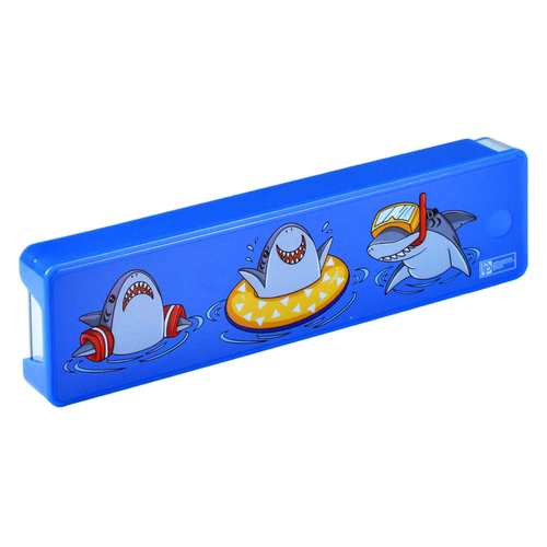 Пенал школьный, арт.57960/ 50 АКУЛЫ 20х5.5х2.2 см, АБС-пластик, полистирол, полиэтилентерефталат, полноцветная печать, ПЭТ-пакет с европодвесом).