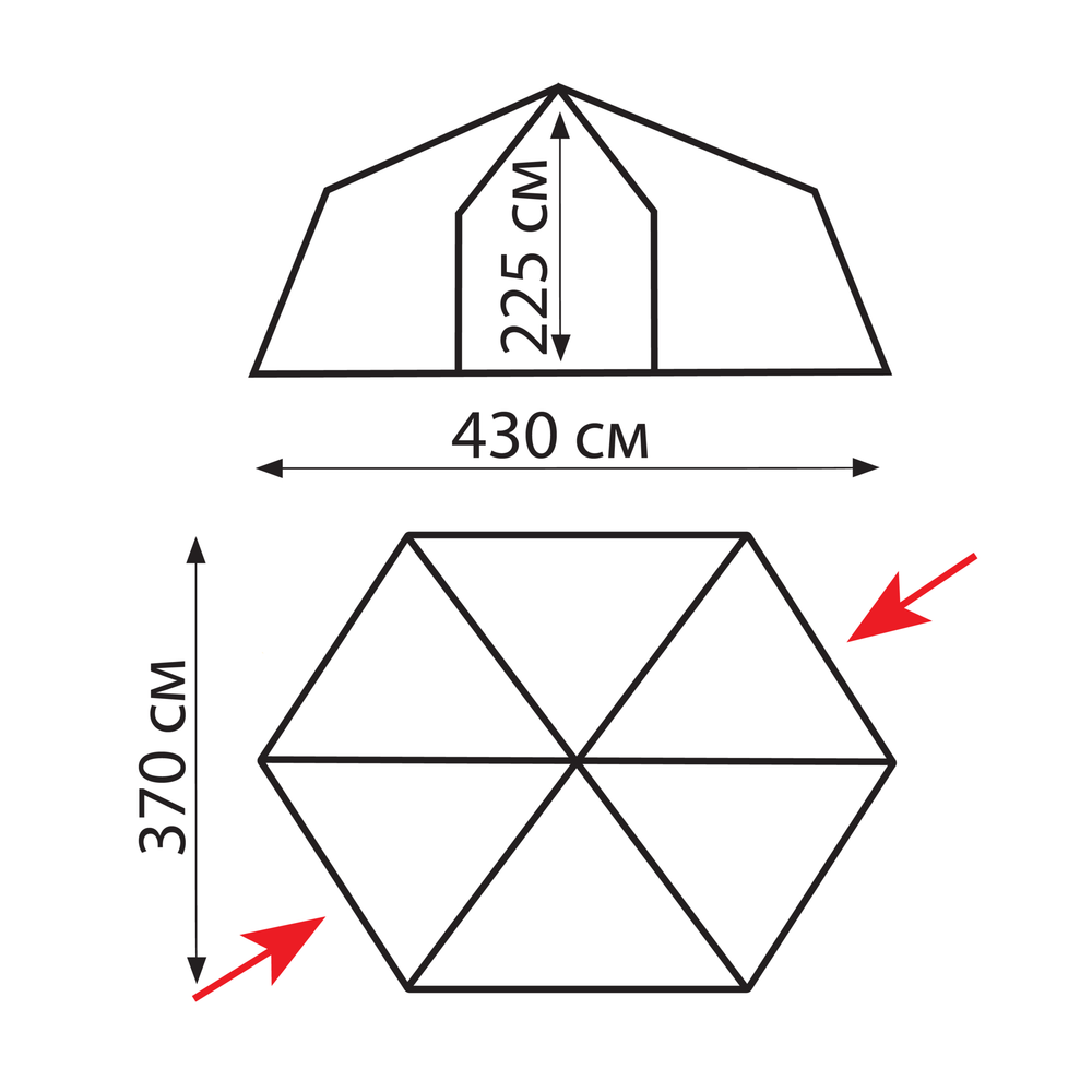 Размеры. Шатер кемпинговый Tramp Mosquito Lux V2 (зеленый)