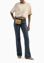 Расклешенные эластичные брюки с пятью карманами из коллекции Denim Giorgio Armani