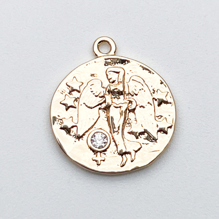 Подвеска Знак Зодиака Дева, цвет золото, фианит, размер 16*14 мм, цена за 1 шт
