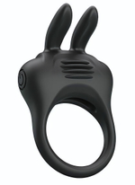 Черное эрекционное кольцо с вибрацией Davion (Цвет: черный)